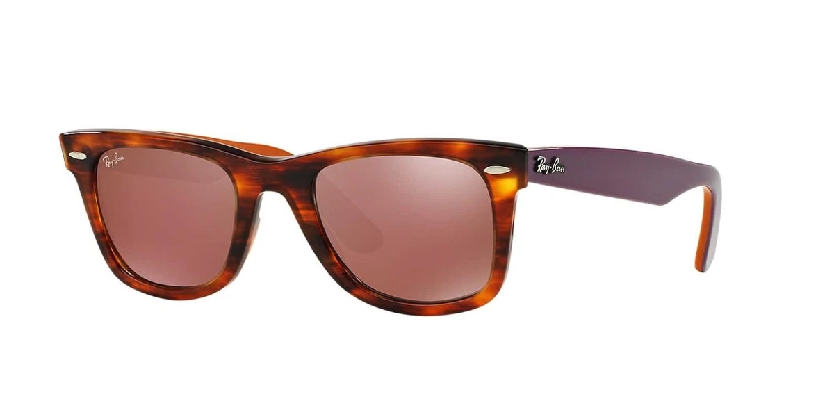 Ray-Ban Tortoiseshell Frame Sunglasses with Purple Mirrored Lenses Ray-Ban RB 3136 167/1M Caravan Lilac Violet Mirrored  main image 2