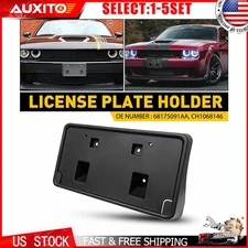 Front License Plate Bracket Mounting Frame w/ HW For Dodge Challenger 15-22 1-5X