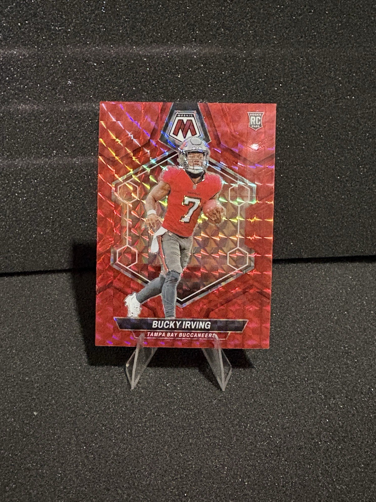 2024 Panini Mosaic - Rookies Bucky Irving #385 Red Mosaic Prizm (RC)