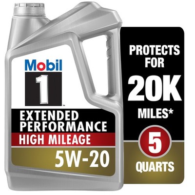 Mobil 1 Extended Performance High Mileage Full 5 Quart (Pack of 1), Gray