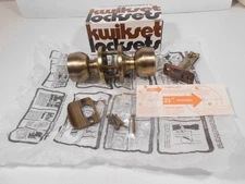 Kwikset Lockset Passage 200G RCL-RCS Grecian Antique Brass Door Knobs.  NOS 