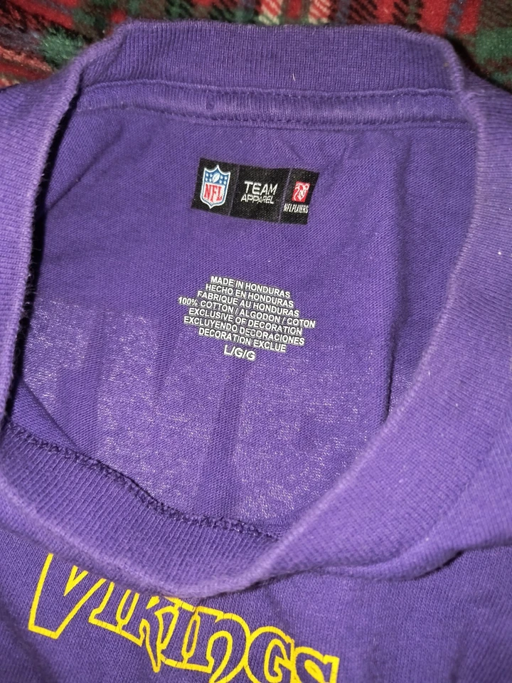 Ropa del equipo de la NFL Minnesota Vikings, Harvin #12 LG. Letras elevadas Foto 4 de 4