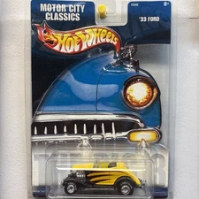 HOT WHEELS Motor City Classics '33 FORD Yellow Real Riders NEW Unopened