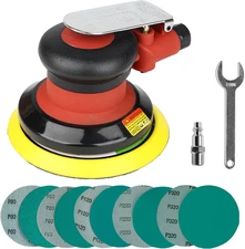 5 Inch Air Random Orbital Sander by , Heavy Duty Dual Action Pneumatic Palm Sand