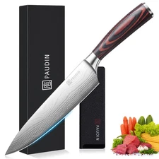 Chef Knife, 8 Inch High Carbon Stainless Steel Sharp Kitchen Knife with Ergon...
