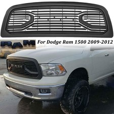 Matte Black Front Grille For 2009 2010 2011 2012 Dodge Ram 1500 Bumper Wletters