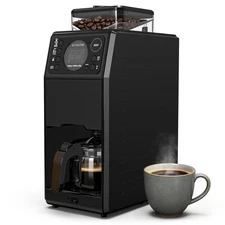 Coffee Maker with Grinder, 24H Timer Programmable 5 Cup Hot and Iced Coffee M...
