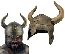 Adult Medieval Barbarian Helmet Horns Viking Horned Halloween Costume Accessory