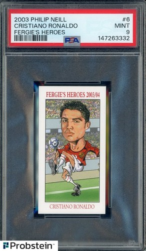 2003 Philip Neill Fergie's Heroes #6 Cristiano Ronaldo RC Rookie PSA 9 MINT
