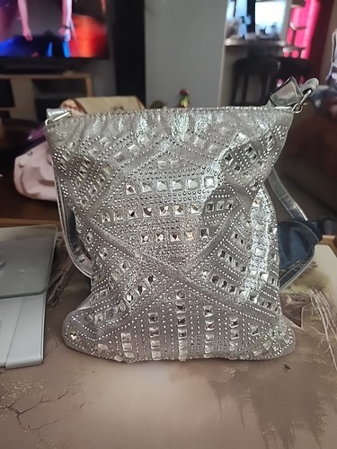 Geometric Gem Sparkle Silver Y2K glam - Picture 2 of 6