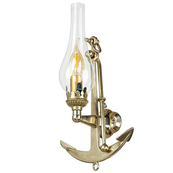 Edle Wandleuchte Ancora Aus Messing Maritimes Design Anker Flur Badezimmer Lampe-image