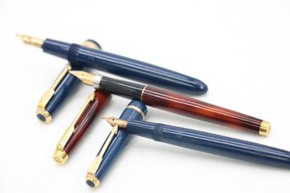 F x 3 Vintage Parker 14k Gold Nib Inc Slimfold Duofold Etc