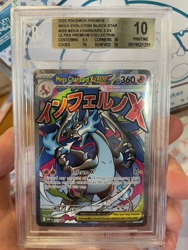 MEGA Charizard #023 Black Star Promo BGS 10 Pristine Gold Label Pokémon