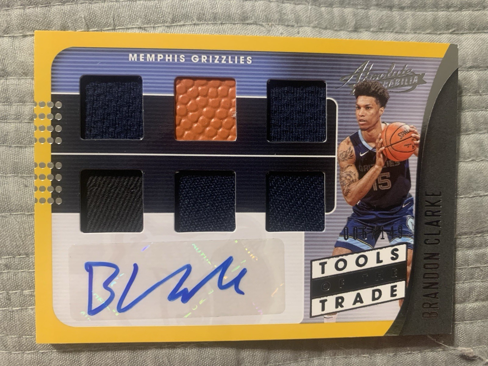 2019-20 panini absolute brandon clark tools of the trade rpa #/149 - 6 pieces