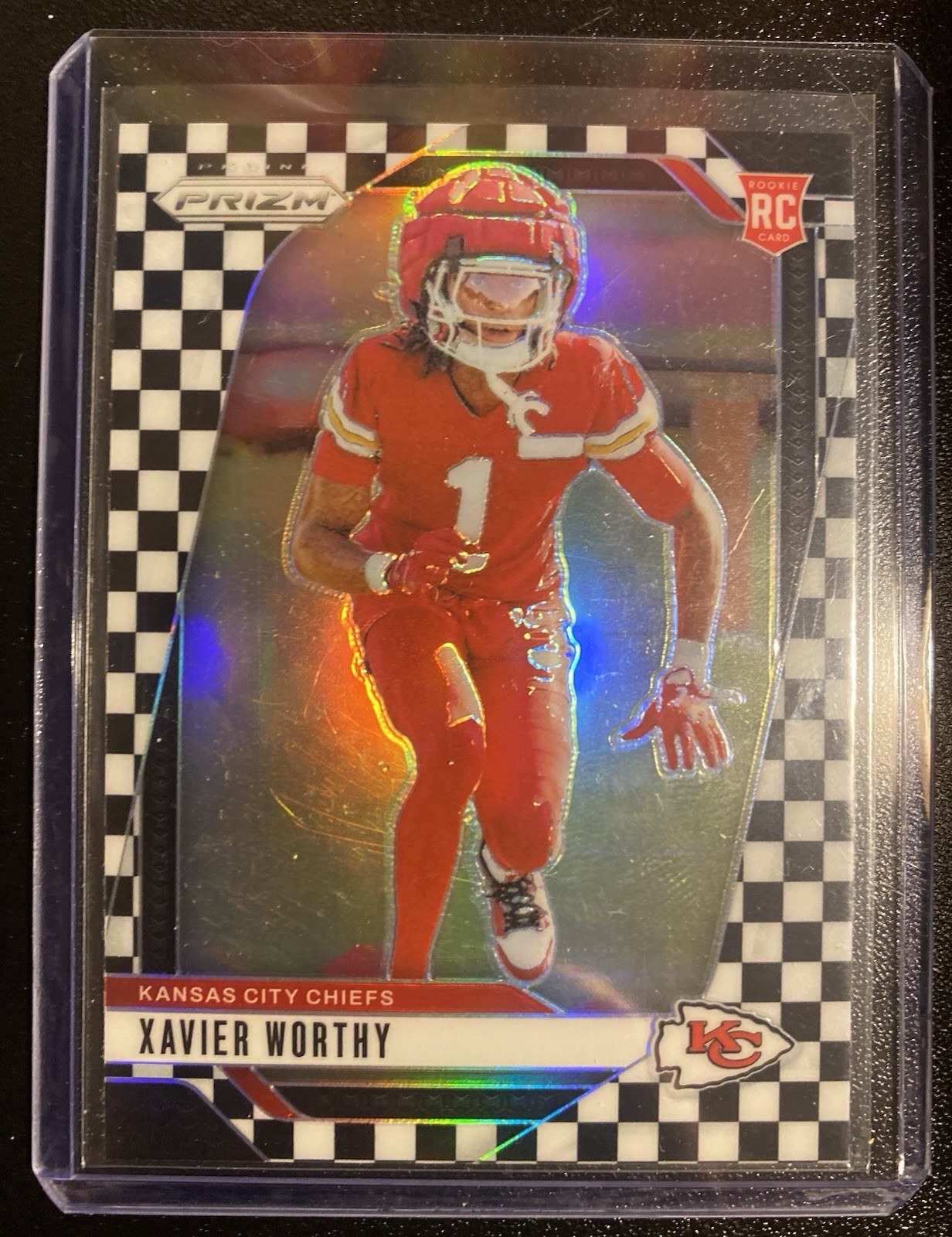 2024 Panini Prizm - Rookies Xavier Worthy #399 Black & White Checker Prizm (RC)