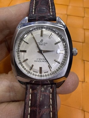 Authentische 1950er Vintage Breitling Handaufzug Herrenuhr 37 mm silbernes...