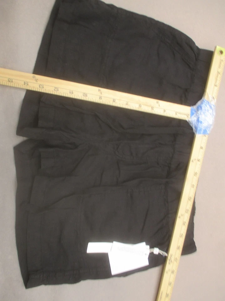 Nuevo con etiquetas Pantalones Cortos Informales Caslon Talla M Para Mujer Negros 100% Lino Bolsillos con Cordón 730 Foto 3 de 4