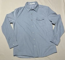 Criquet Blue Corduroy Pearl Snap Long Sleeve Shirt Size L Rugged Casual Western