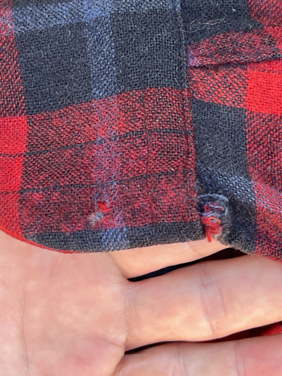 Pendleton vintage Button down  Red Plaid Wool Fla… - image 3