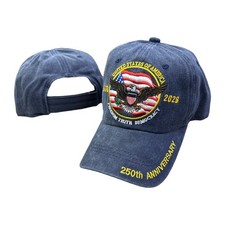 USA 250th Anniversary Hat Navy Eagle Embroidered Patriotic Cap 1776-2026