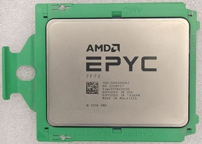 AMD epyc 7F72 24 core 48 thread 3.2GHz 192MB 240W CPU processor (unlocked)