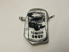 Andy Warhol Campbells Tomato Soup Can Silver Coin Purse Small Pouch