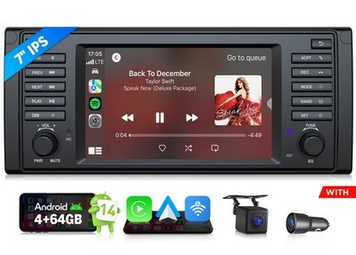 For BMW E39 525i 540i 1995-2003 7'' Android Auto 14 4+64 CarPlay Car Stereo Radio