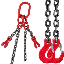 Kettengehänge Anschlagkette Krankette 2-Strang 8mm Kette 1M Tragkraft 3T