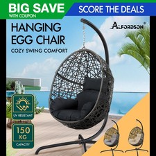 ALFORDSON Outdoor Egg Swing Chair Wicker Rattan Pod Basket Hanging Seat
