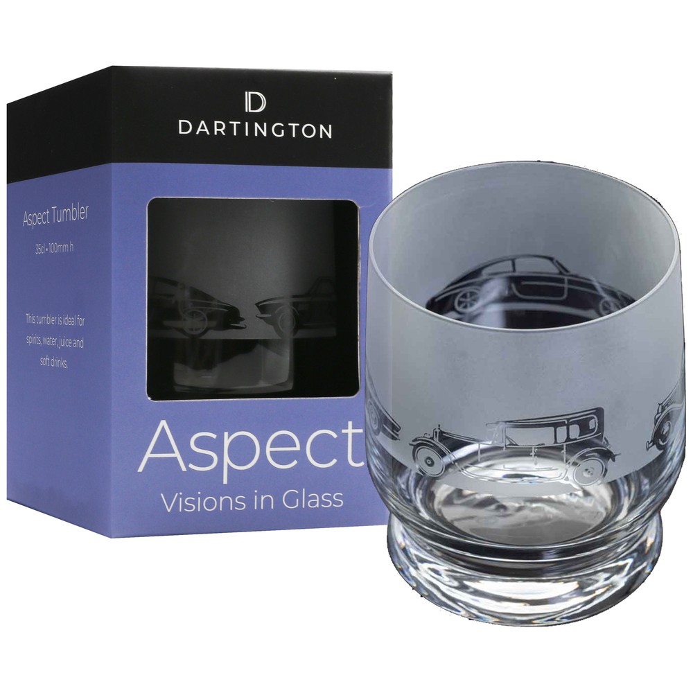 Dartington Aspect Tumbler Classic Cars Whisky Spirits Glass Adult Gift