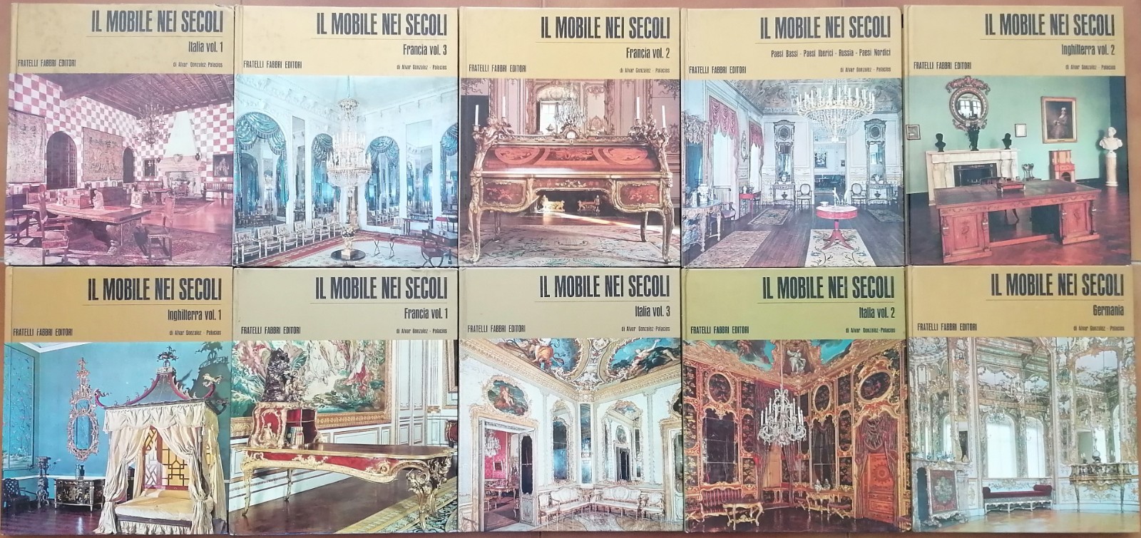 Lotto 10 libri Il mobile nei secoli. Voluminosi. Illustrati a colori. Rari.
