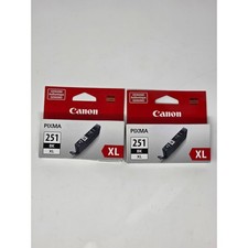 New OEM Lot of 2 Canon PIXMA 251 XL Black Ink Cartridges CLI-251XL BK Genuine