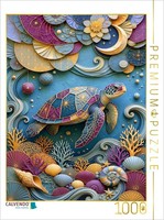 Calvendo Puzzle Sea Turtle And Shells - Colorful Collage | 1000 Pieces, Finished
