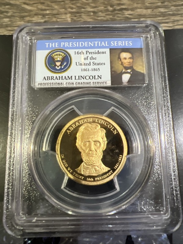 2010-S $1 Abraham Lincoln PCGS PR69 DCAM Presidential Dollar Coin Photo Label