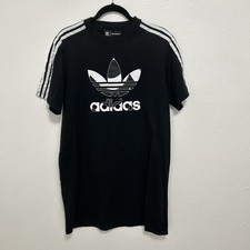 Adidas Marimekko Women’s Shirt Dress Size L Ahleisure Black White Trefoil Logo