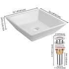 Aquaterior Bathroom Vessel Sink Porcelain Ceramic Vanity Basin Drain AQT0128 — photo 7