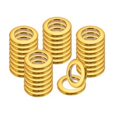 32 Pcs Curtain Grommets 1-3/5" ID Glossy Style Curtain Eyelet Ring Gold