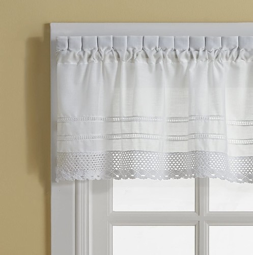 & You Crochet Sheer Window Valance Kitchen Curtain for Windows, Living Room, ... - Picture 3 of 6