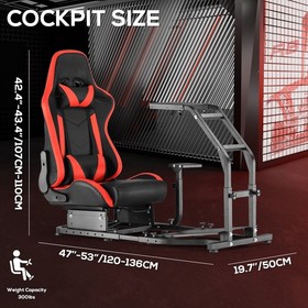 Supllueer Racing Simulator Cockpit Wheel Stand with Seat Fits Logitech G29 G920