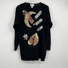 Womens VTG Extra Energy By De Rotchild Sequin Sweater Art Heavy Knit Retro 80’s