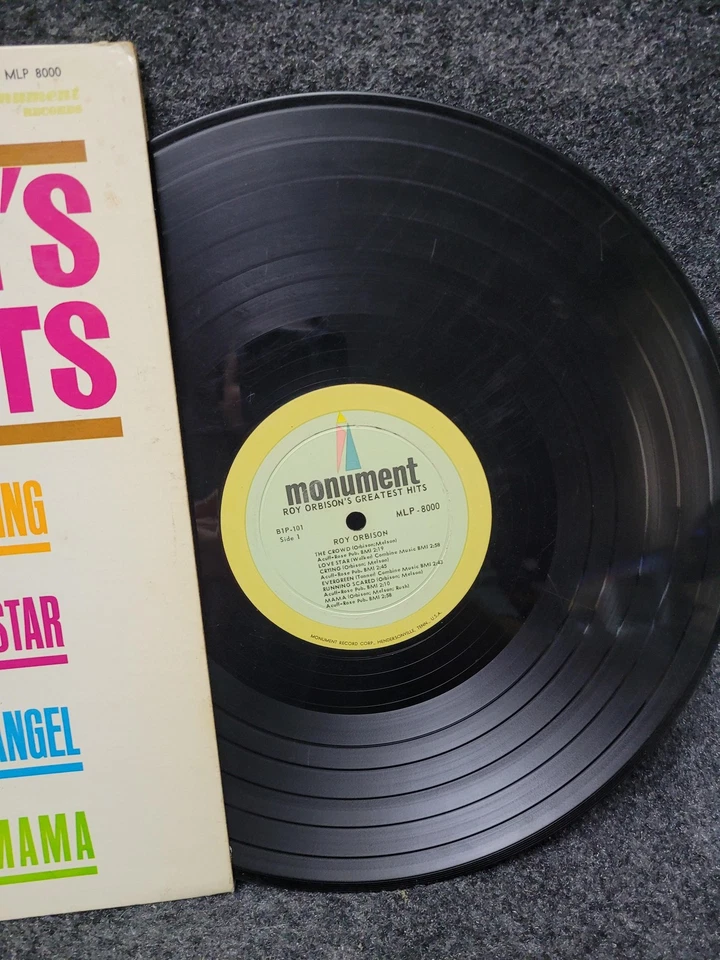 Vintage Roy Orbison's Greatest Hits Vinyl LP Monument MLP 8000 Rock Album 1960s - Image 4 of 4