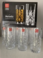 NEW/BOXED Crystal Melodia Highball Glasses - 360ml - Pack of 6