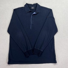Bogner Polo Shirt Mens 48 M Blue Long Sleeve 100 Cotton Jersey Logo Casual Top