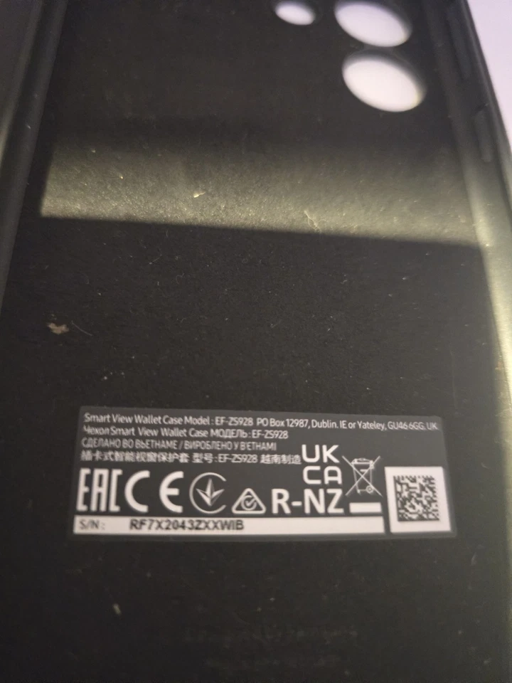 Funda tipo billetera Samsung Galaxy S24 Ultra Smart View | Negra, caja nutria gratuita incluida Foto 4 de 4