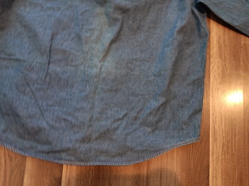 BIG DOGS MENS SIZE Large men's pearl snaps long sleeve blue color denim SHIRT - 第 11/22 張圖片