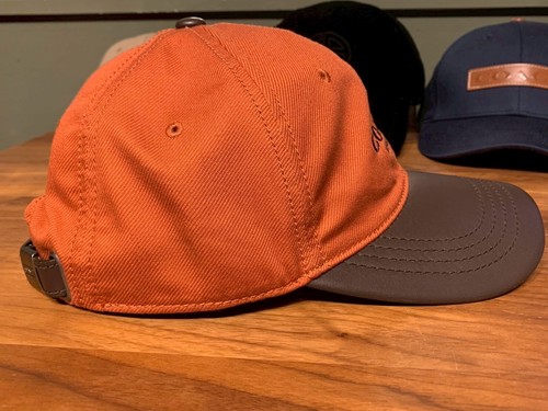 COACH Orange Brown Hat Cap Leather Bill Adjustable Unisex Fashion Casual - Picture 4 of 7