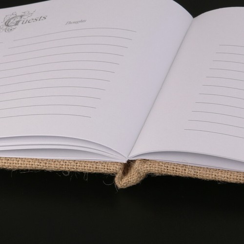 Wooden Film Book Bride Hessian Wedding Guest Burlap Heart Guestbook - 第 3/8 張圖片