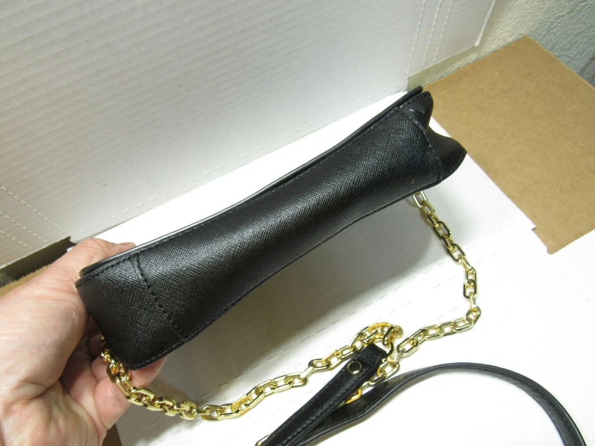 TORY BURCH Black Gold Chain Clutch Crossbody Purse