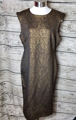carmen marc valvo gold dress Carmen Marc Valvo Collection Floral Bronze/Gold Evening Dress Size 4 embellished
