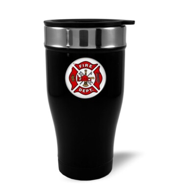 U.S. Fire Department Stainless Steel BLACK Coffee Travel Mug Thermos 12oz |  eBay